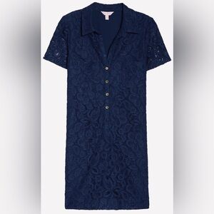 Lilly Pulitzer NWT Nelle Shirtdress Navy Lace